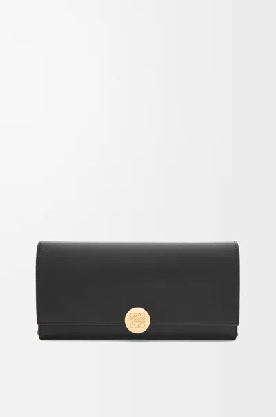 Loewe Portefeuille Continental Pebble En Cuir Nappa Brillant Pour Femme In Neutral