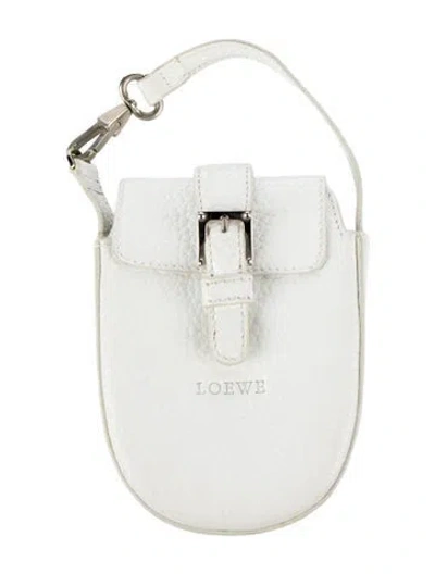 Pre-owned Loewe Pouch Leather In White