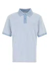 Loewe Piquet Polo Shirt With Ribbed Collar And Short Sleeves In Blue