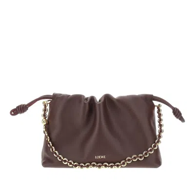 Loewe Ppa Leather Medium 'flamenco' Purse In Brown