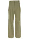 Loewe Buttoned Back Pocket Wide Leg Trousers In Green
