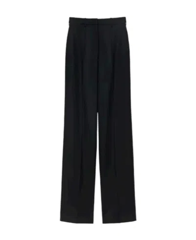 Loewe Pressed-crease Wool Trousers In Black