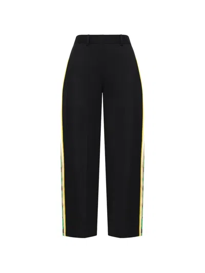 Loewe Pressed-crease Wide-leg Trousers In Black