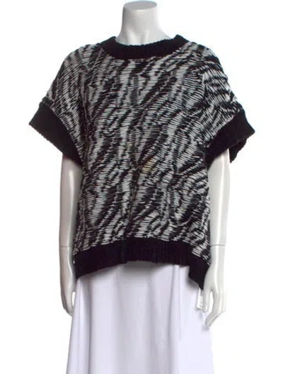 Pre-owned Loewe Printed Bateau Neckline Sweater In Black