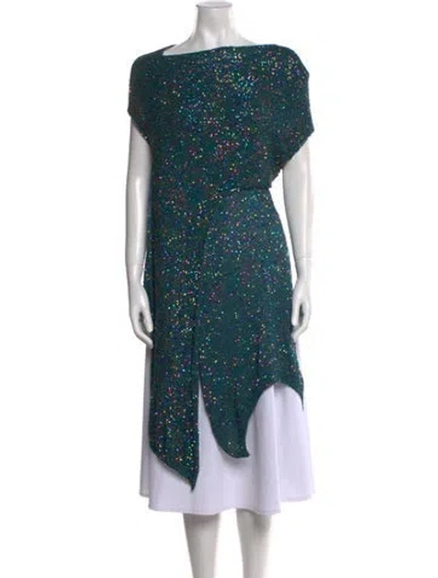 Pre-owned Loewe Printed Bateau Neckline Sweater In Blue