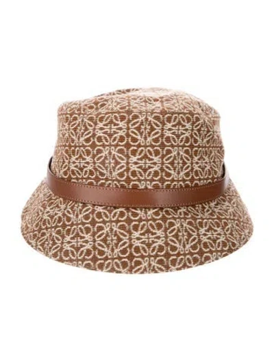 Pre-owned Loewe Printed Bucket Hat In Brown