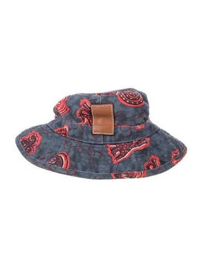 Pre-owned Loewe Printed Canvas Bucket Hat In Blue