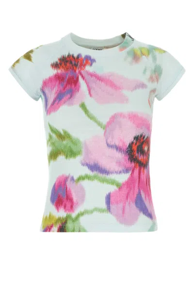Loewe Printed Cotton Blend T-shirt In Multi