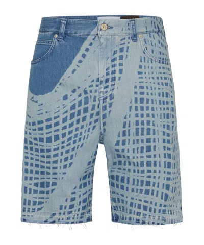 LOEWE PRINTED COTTON DENIM SHORTS