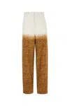 Loewe Pantalone In Crepe Stampato Donna In Whitemulticolor