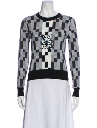 Pre-owned Loewe Printed Crew Neck Sweater In Gray