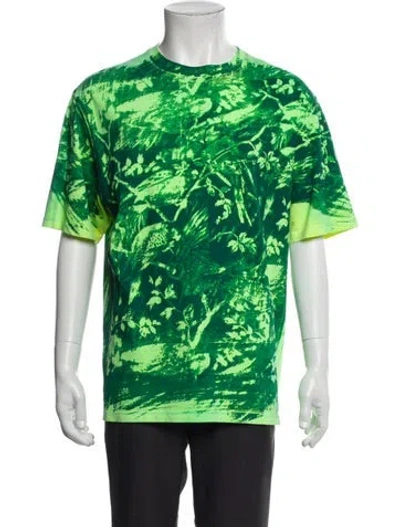 Pre-owned Loewe Printed Crew Neck T-shirt In Green