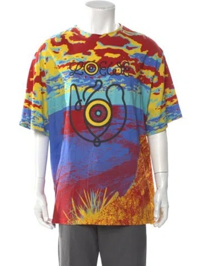 Pre-owned Loewe Printed Crew Neck T-shirt In Red