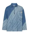 Loewe Printed Half-zip Denim Coat In Blue
