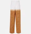 Loewe Pantalone In Crepe Stampato Donna In White/multicolor