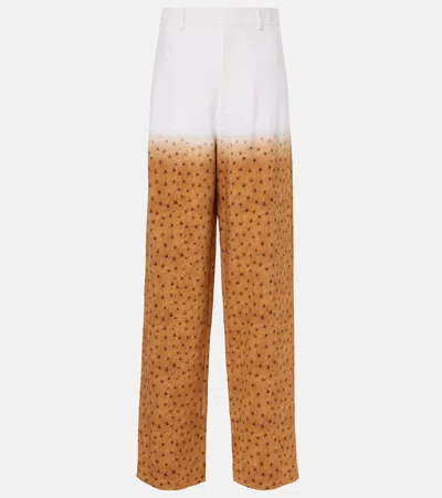 Loewe Pantalone In Crepe Stampato Donna In Multicolor