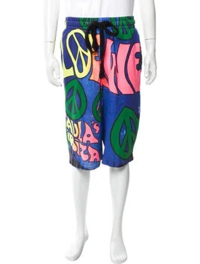 Pre-owned Loewe Printed Jogger Shorts In Blue