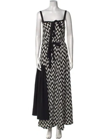 Pre-owned Loewe Printed Long Dress In Black