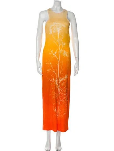 Pre-owned Loewe Printed Long Dress W/ Tags In Yellow