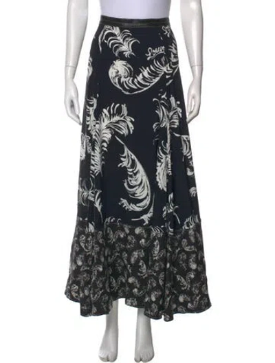 Pre-owned Loewe Printed Long Skirt In Black