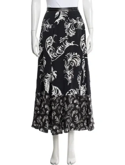Pre-owned Loewe Printed Long Skirt In Black
