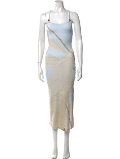 Pre-owned Loewe Printed Midi Length Dress In Blue