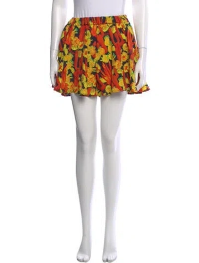 Pre-owned Loewe Printed Mini Shorts In Orange