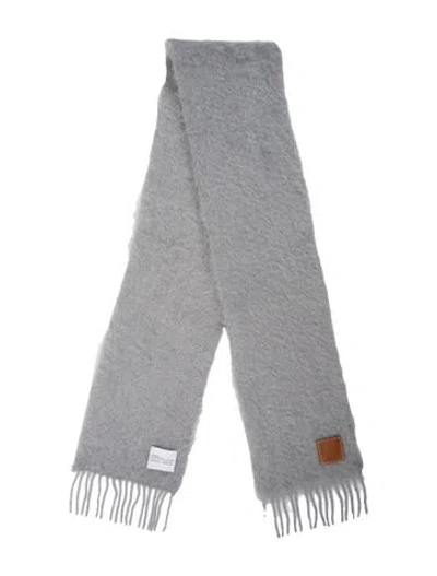 Pre-owned Loewe Printed Scarf In Grey