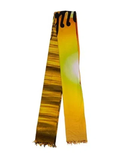 Pre-owned Loewe Printed Scarf In Yellow