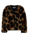 Loewe Printed Shearling Jacket In Brown