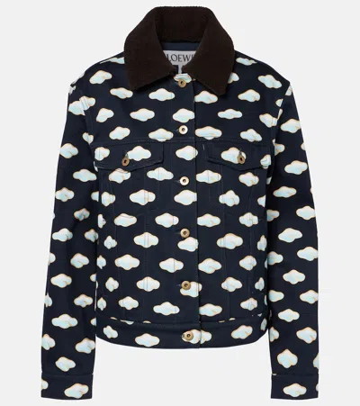 Loewe Bedruckte Jeansjacke In Blau