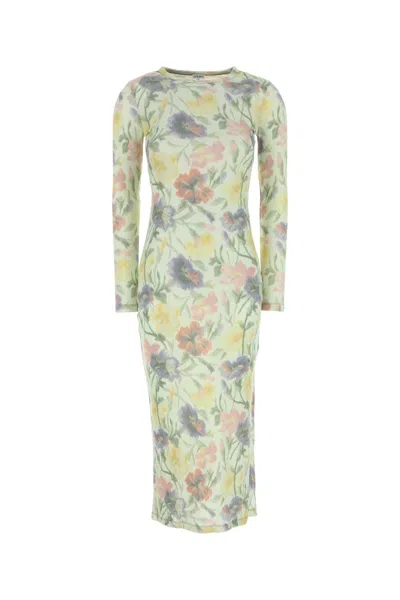 Loewe Printed Silk Blend Dress In Multi