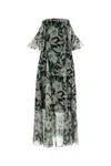 Loewe Off-the-shoulder Floral-print Silk-crepon Midi Dress In Multi