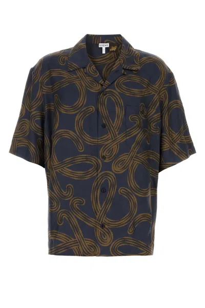 Loewe Printed Silk Paula S Ibiza Shirt In Blue