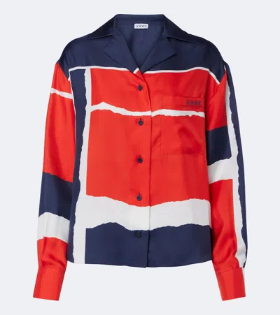 Loewe Printed Silk Twill Pajama Shirt In Multi