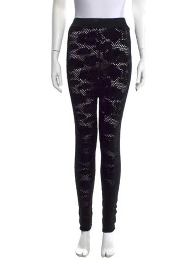 Pre-owned Loewe Printed Skinny Leg Pants In Black