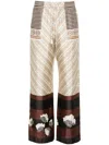 Loewe Printed Silk Satin Pajama Pants In Neutrals