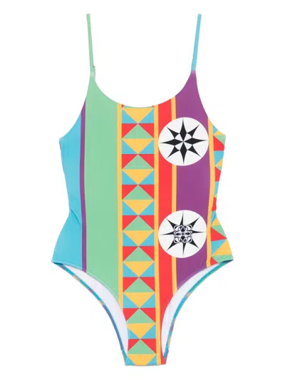 Loewe Printed Swimsuit In Multi
