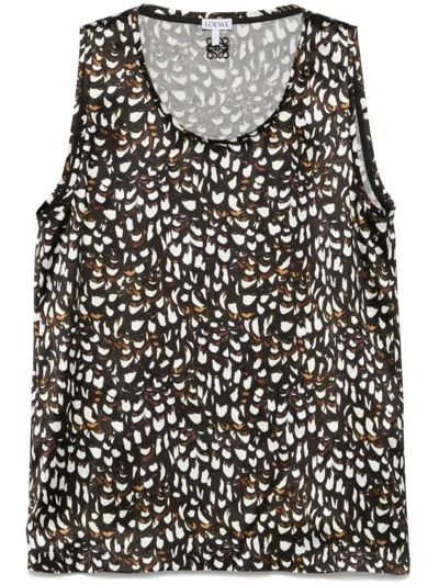 Loewe Printed Tank Top In Brown/white