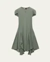 Loewe Puff-sleeve Anagram Asymmetric Dress