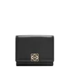 Loewe Puffer Anagram Trifold Wallet In Shiny Nappa Calfskin In Black