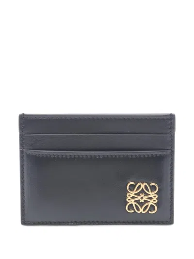 Pre-owned Loewe Puffer Anagram Card Holder In Black