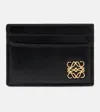 Loewe Anagram Puffer Leather Single Compartment Cardholder In Black