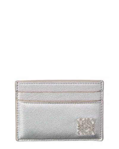 Loewe Puffer Anagram Leather Card Holder In Silver