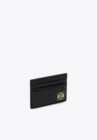 Loewe Puffer Anagram Leather Cardholder In Black