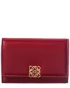 Loewe Puffer Anagram Small Leather Vertical Wallet In Burgundy