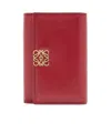 Loewe Puffer Anagram Small Vertical Wallet In Shiny Nappa Calfskin In Red