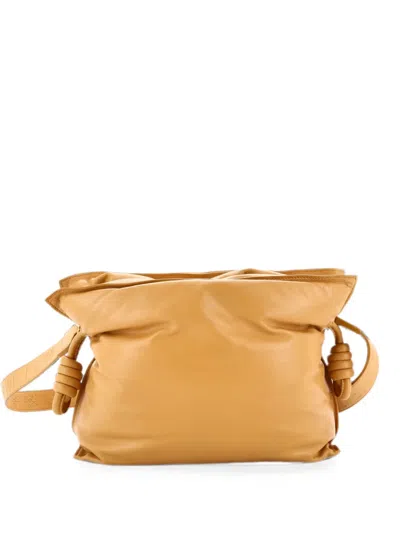 Pre-owned Loewe Puffer Flamenco Knot Clutch Leather Small Shoulder Bag In Yellow