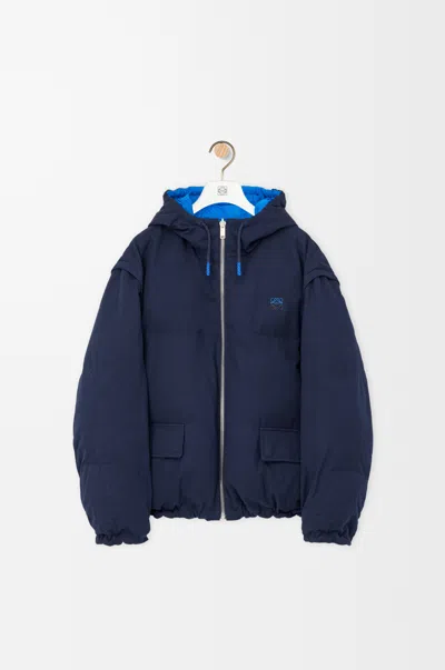 Loewe Puffer Jacket In Cotton & Technical Shell Size: 44 For Man In Blue