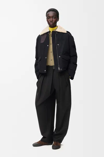 Loewe Puffer Jacket In Technical Cotton Size: 32 For Woman In Black